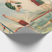 Hawaiische männliche Schwimmer-Zirkusnummer der Geschenkpapier (Ecke)