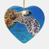 Hawaiische Meeresschildkröteschwimmen Keramik Ornament (Hinten)