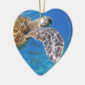 Hawaiische Meeresschildkröteschwimmen Keramik Ornament (Links)