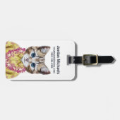 Hawaiische Miezekatze-Katze | addieren Ihren Namen Gepäckanhänger (Vorderseite horizontal)