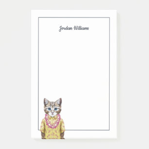 Hawaiische Miezekatze-Katze   addieren Ihren Namen Post-it Klebezettel