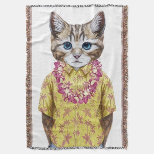 Hawaiische Miezekatze-Katze Decke (Vorderseite Vertikal)