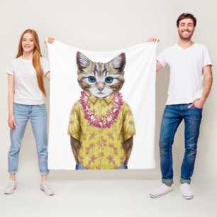 Hawaiische Miezekatze-Katze Fleecedecke