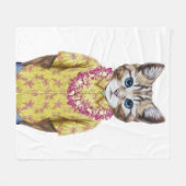 Hawaiische Miezekatze-Katze Fleecedecke (Vorderseite (Horizontal))