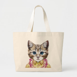 Hawaiische Miezekatze-Katze Jumbo Stoffbeutel