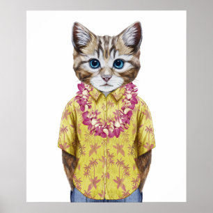 Hawaiische Miezekatze-Katze Poster