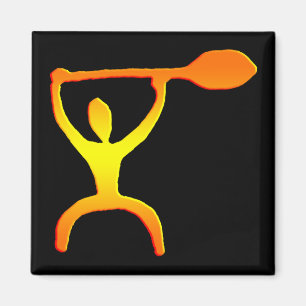 Hawaiische Paddel-Mann-Petroglyphe - Magnet