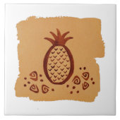 Hawaiische Petroglyphe-Ananas-Keramik-Fliese Fliese (Vorderseite)