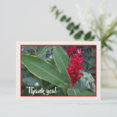 Hawaiische rote Blume Dankeskarte (Stehend Vorderseite)