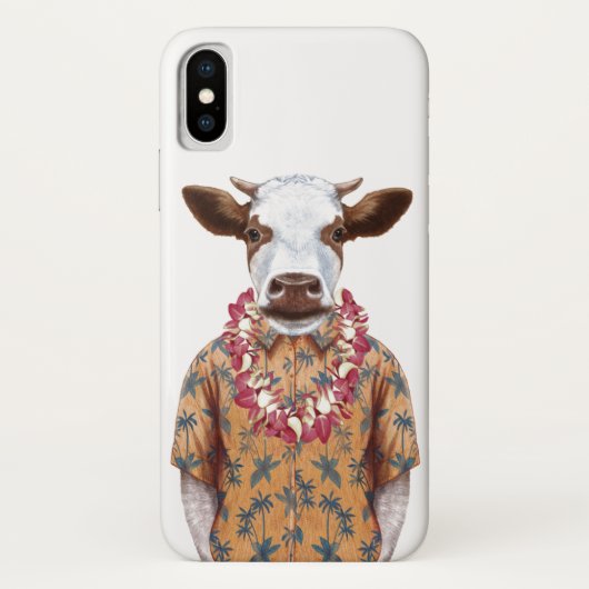 Hawaiische Shirt-Kuh Case-Mate iPhone Hülle (Rückseite)