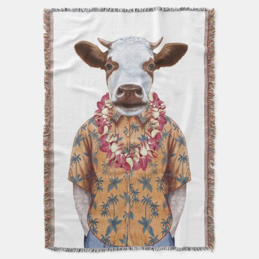Hawaiische Shirt-Kuh Decke (Vorderseite Vertikal)