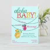 Hawaiische Shirt Onsie Luau Duschen-Einladung Einladung (Stehend Vorderseite)