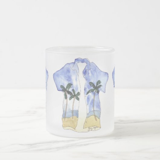 Hawaiische Shirt-Tassen u. Trinkbehälter Mattglastasse (Mittel)