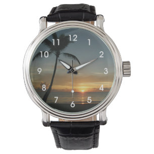 Hawaiische Strand-Sonnenuntergang-Armbanduhr Armbanduhr