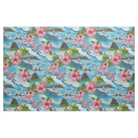 Hawaiische Szene Stoff (Fat Quarter (45,7 x 55,9 cm))