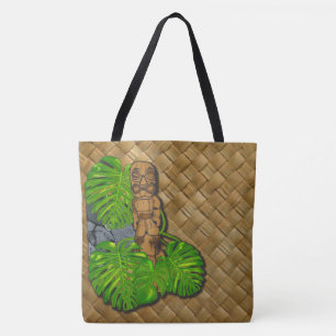 Hawaiische Tiki Lauhala Druck-Taschen-Tasche Tasche