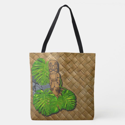 Hawaiische Tiki Lauhala Druck-Taschen-Tasche Tasche (Vorderseite)
