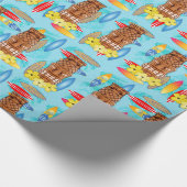 Hawaiische Tiki Maske Geschenkpapier (Ecke)