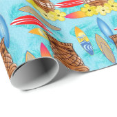 Hawaiische Tiki Maske Geschenkpapier (Rolleneckpunkt)