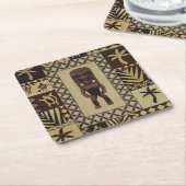 Hawaiische Tiki n Tapa Tiki Bar-Untersetzer Rechteckiger Pappuntersetzer (angewinkelt)