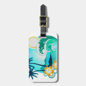 HAWAIISCHE TROPISCHE BRANDUNGS-KUNST GEPÄCKANHÄNGER (Vorderseite vertikal)