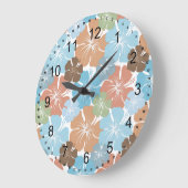 Hawaiische tropische Hibiskus-Blumen Große Wanduhr (Winkel)