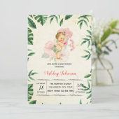 Hawaiische Vintage Babyduscheneinladung Einladung (Stehend Vorderseite)