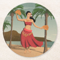 Hawaiische Vintage Hula Mädchen-beunruhigte