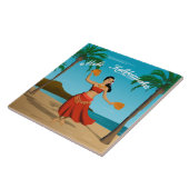 Hawaiische Vintage Mele Kalikimaka Postkarte Fliese (Seite)