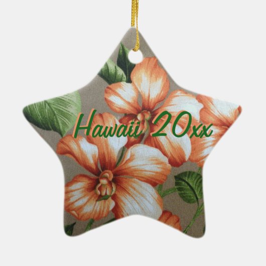 Hawaiische Weihnachtsverzierung Keramik Ornament (Hinten)