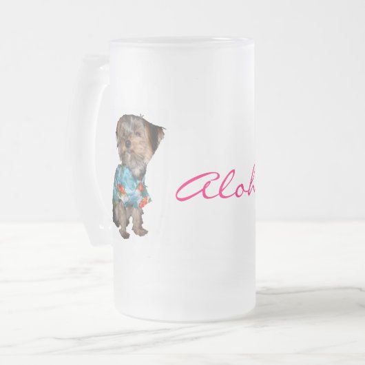 Hawaiische Yorkie eisige Tasse (Vorderseite Links)