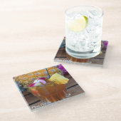 Hawaiischer Ananas-u. Getränk-Glas-Untersetzer Glasuntersetzer (Schrägansicht)