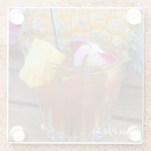 Hawaiischer Ananas-u. Getränk-Glas-Untersetzer Glasuntersetzer (Rückseite)