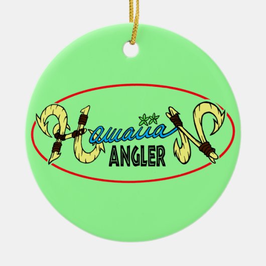 Hawaiischer Angler Keramikornament (Vorne)