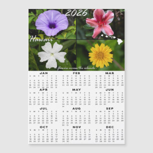 Hawaiischer Blume-Kalender 2026 (Magnetic x4) Magnetkarte