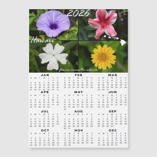 Hawaiischer Blume-Kalender 2026 (Magnetic x4) Magnetkarte