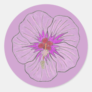 Hawaiischer Blumenaufkleber Runder Aufkleber