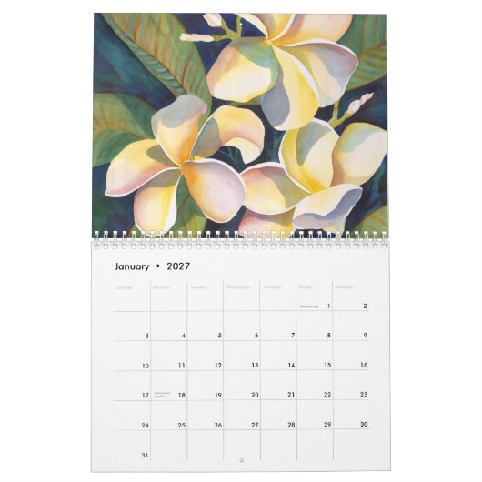 Hawaiischer Blumenkalender Kalender (Jan 2027)