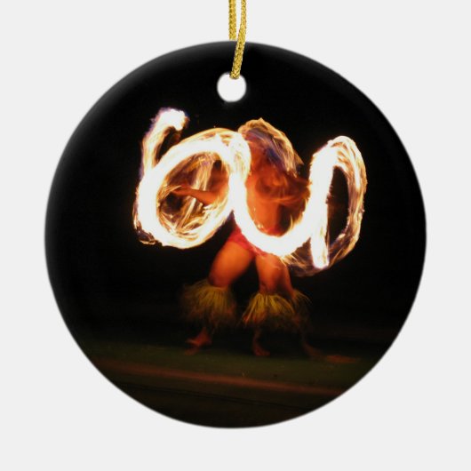 Hawaiischer Feuer-Tanz Keramikornament (Vorne)