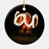 Hawaiischer Feuer-Tanz Keramikornament (Hinten)