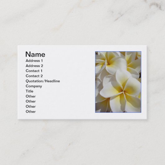 Hawaiischer Frangipani Visitenkarte (Vorderseite)