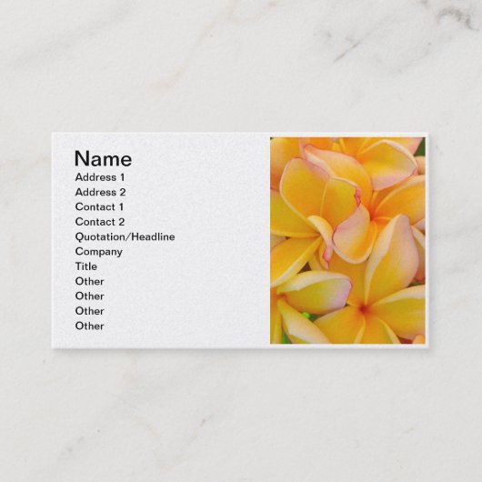 Hawaiischer Frangipani Visitenkarte (Vorderseite)