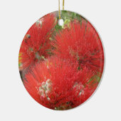 Hawaiischer gebürtiger Ohia Lehua Blumen-Entwurf Keramikornament (Links)