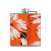 Hawaiischer Hibiskus-Blumen-Hintergrund Flachmann (Rückseite)