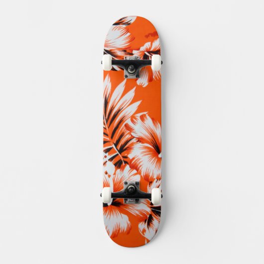 Hawaiischer Hibiskus-Blumen-Hintergrund Skateboard (Vorderseite)