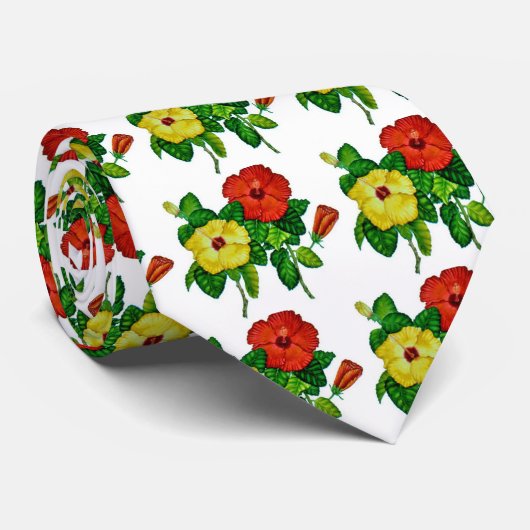 Hawaiischer Hibiskus Krawatte (Gerollt)