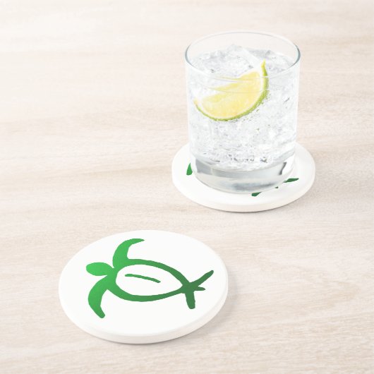 Hawaiischer Honu Petroglyphe-Untersetzer Getränkeuntersetzer (Seite)