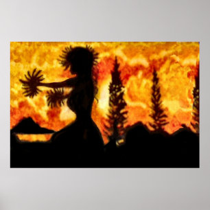 Hawaiischer Hula Tänzer Poster