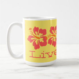 Hawaiischer korallenroter Hibiskus "LivePono" Kaffeetasse
