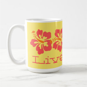 Hawaiischer korallenroter Hibiskus "LivePono" Kaffeetasse